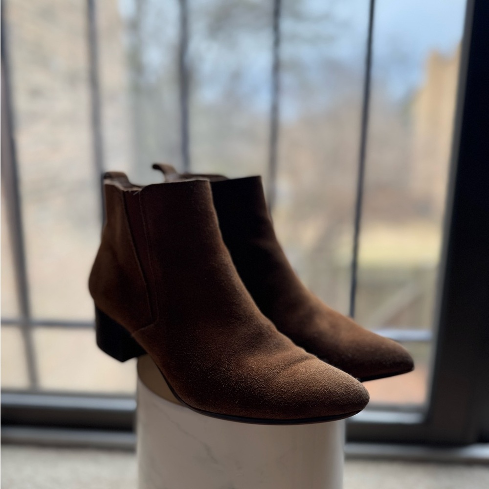 Franco Sarto Women’s 7.5 Leather/Suede Boots Heeled Booties Brown